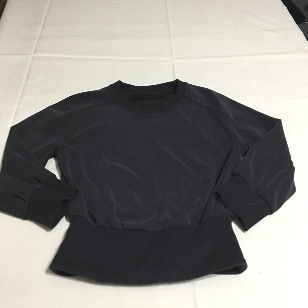 Lululemon Softstreme Ribbed Hem Pullover Sweatshirt Women Size 2 Black